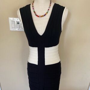 Black and White Sleeveless Dress